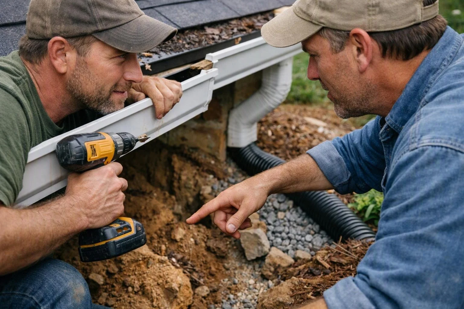 Gutter Installation for Soil Erosion and Washed-Out Landscaping