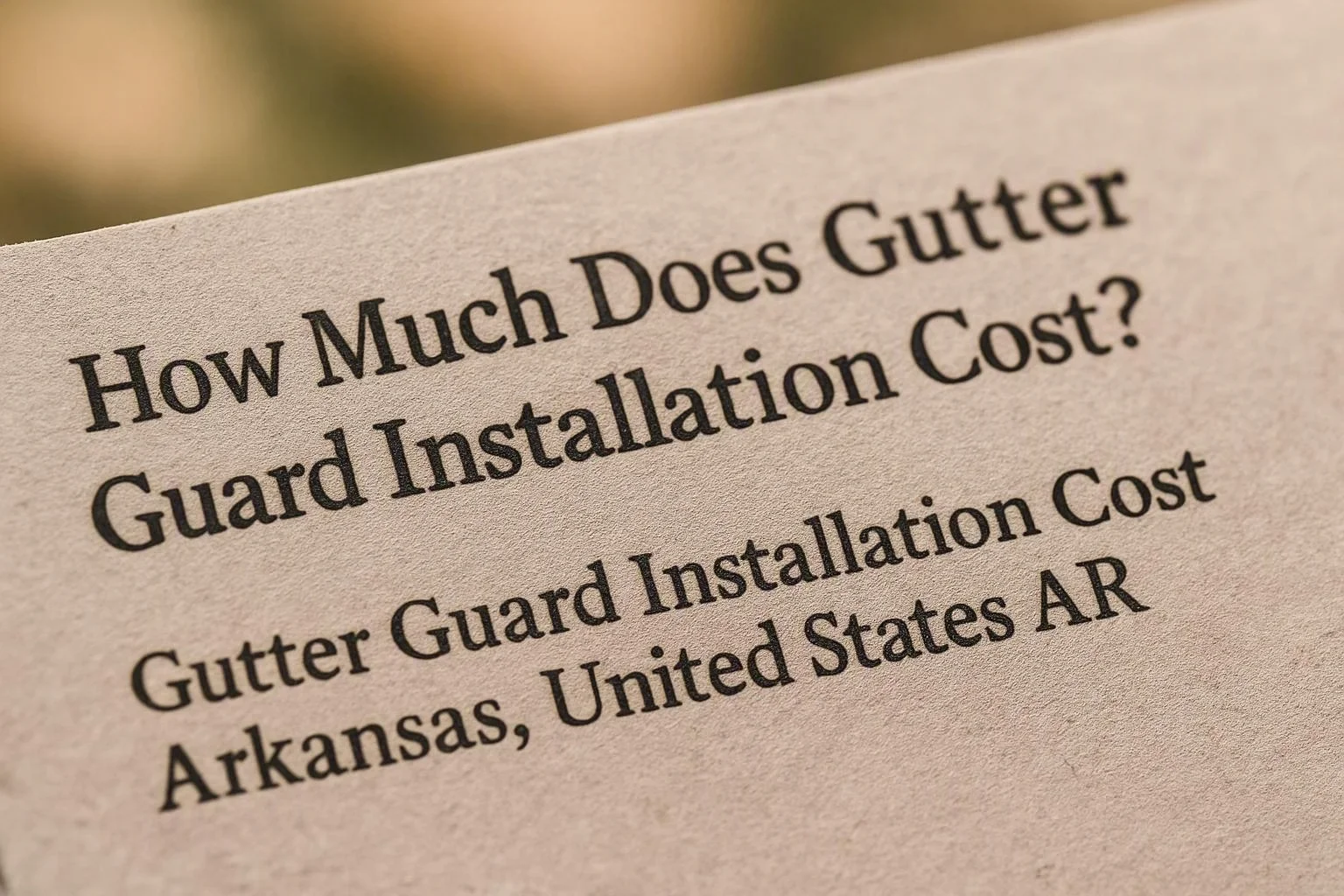 How Much Does Gutter Guard Installation Cost in Arkansas?