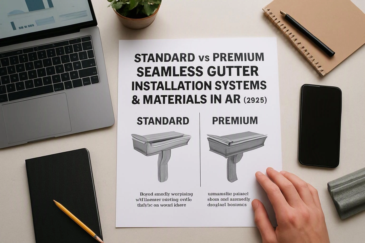 Standard vs Premium Seamless Gutter Installation Systems & Materials in AR (2026)