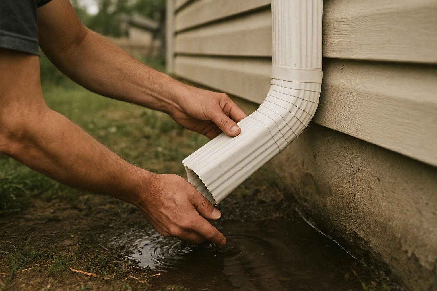 When Downspouts Discharge Too Close to Your Home